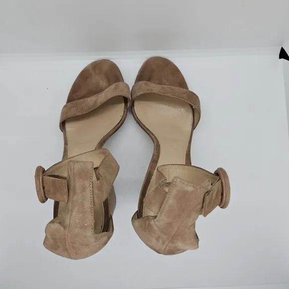 Gianvito Rossi Versilia 100 tan suede ankle strap sandals heels EU 39