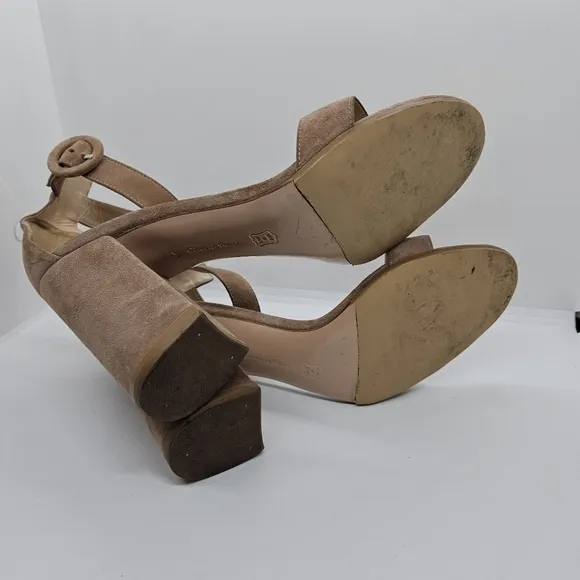 Gianvito Rossi Versilia 100 tan suede ankle strap sandals heels EU 39