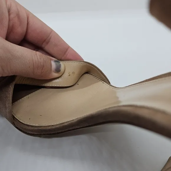 Gianvito Rossi Versilia 100 tan suede ankle strap sandals heels EU 39