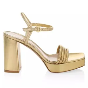 Gianvito RossiMetallic Gold Lena 70mm platform sandals