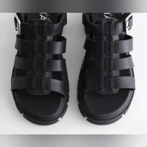 Girls Mia Lycie Strappy Sandal Black Platform