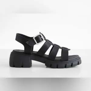 Girls Mia Lycie Strappy Sandal Black Platform