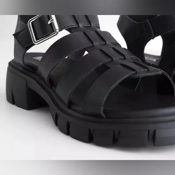 Girls Mia Lycie Strappy Sandal Black Platform