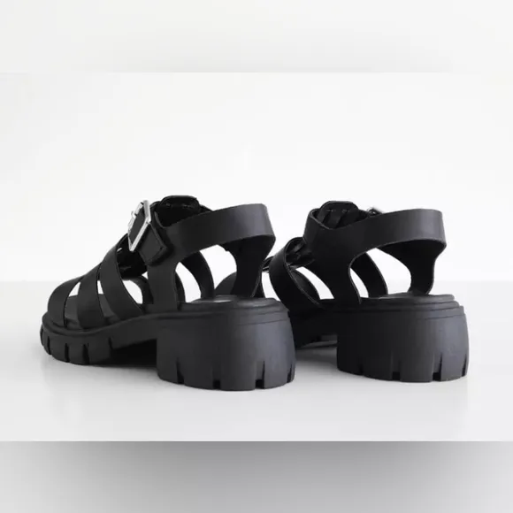 Girls Mia Lycie Strappy Sandal Black Platform