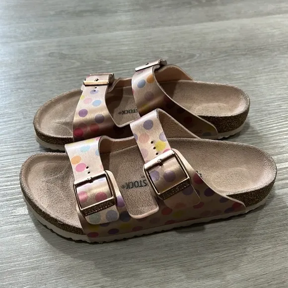 Girls polka dot Arizona birkenstock sandals