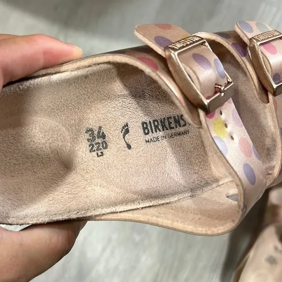 Girls polka dot Arizona birkenstock sandals