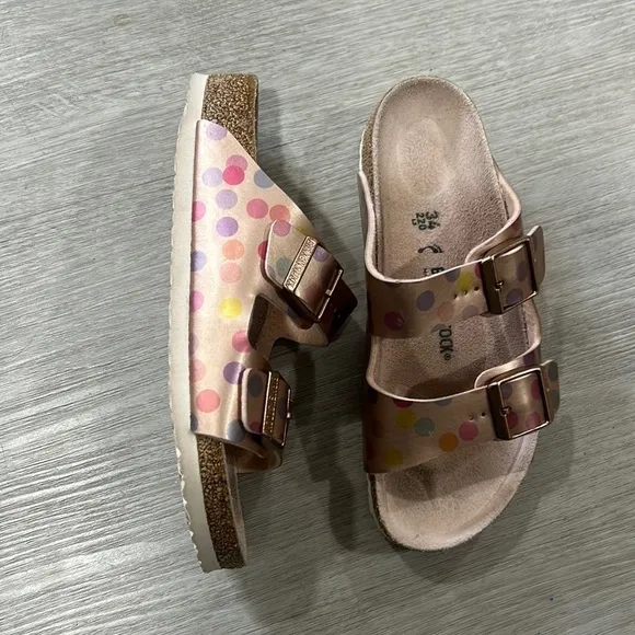 Girls polka dot Arizona birkenstock sandals
