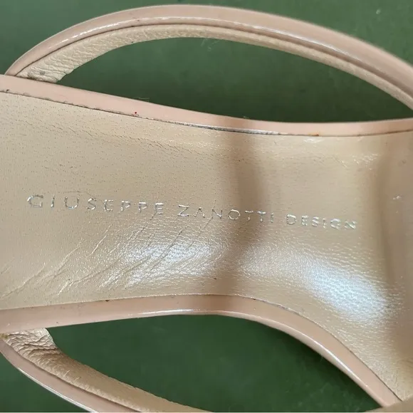 Giuseppe Zanotti HARMONY Zip Heels/Sandals in Neutral Patent Leather *Italy*