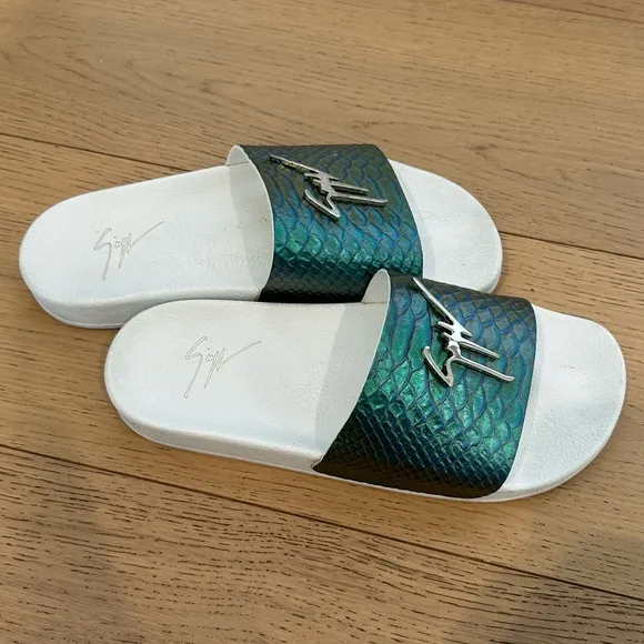 Giuseppe Zanotti Men’s Shenzen Metallic Scales Pool Side Sandals