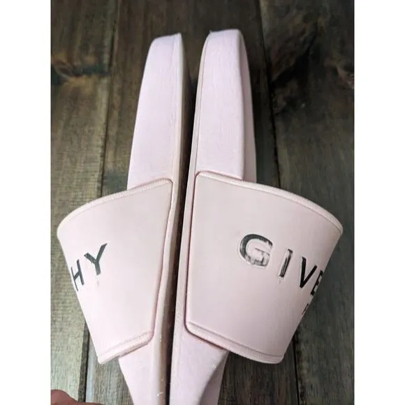 Givenchy Kids Girls Logo Pool Sandals Pink Black 32 EU 13 US USA