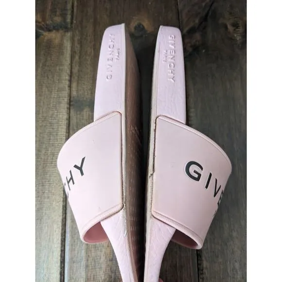 Givenchy Kids Girls Logo Pool Sandals Pink Black 32 EU 13 US USA