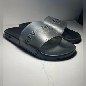 Givenchy Paris logo Pool slides Flat sandals slippers trasparent good condition