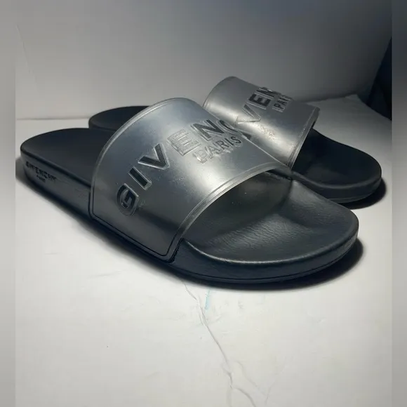 Givenchy Paris logo Pool slides Flat sandals slippers trasparent good condition
