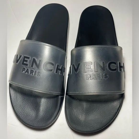 Givenchy Paris logo Pool slides Flat sandals slippers trasparent good condition