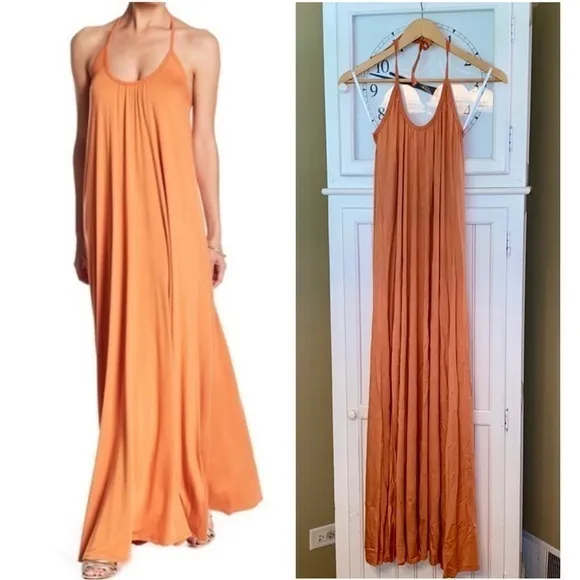 Go Couture Modal Maxi Dress in Butterum / Orange NWOT Size Medium