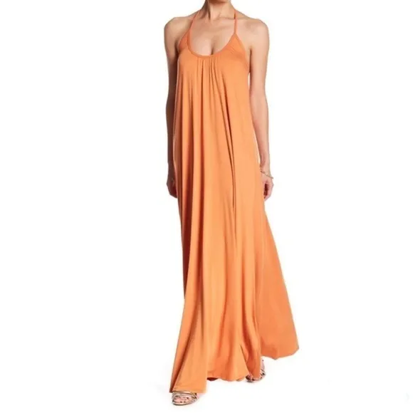 Go Couture Modal Maxi Dress in Butterum / Orange NWOT Size Medium