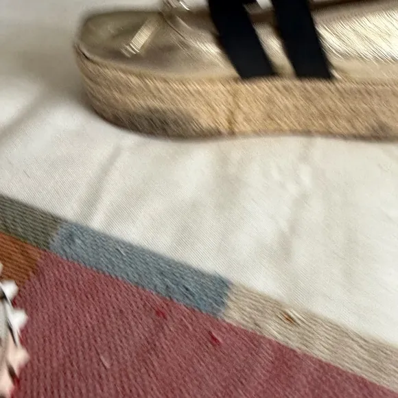 Gold Espadrille Platform Sandals from Miu Miu
