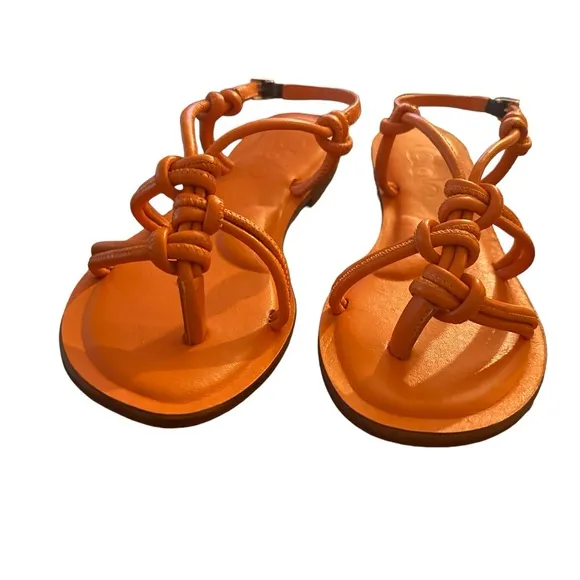 Golo Forget Me Knot Modern Roman Sandals, Orange Peel, size 6.5