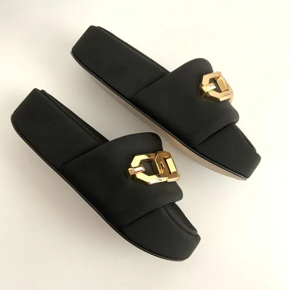 Good American Platform 6.5M Black Chunky Chain Detail