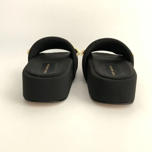Good American Platform 6.5M Black Chunky Chain Detail