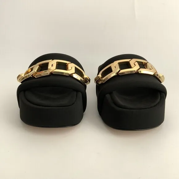 Good American Platform 6.5M Black Chunky Chain Detail