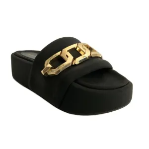 Good American Platform 6.5M Black Chunky Chain Detail