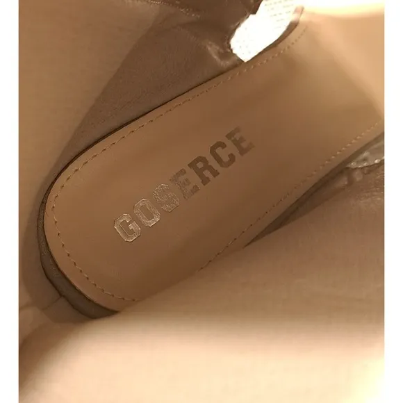 Goserce‎ Women's Heel/Sandals/Boots Faux Rhinestones Open Toe Mid-Calf Wedge 10