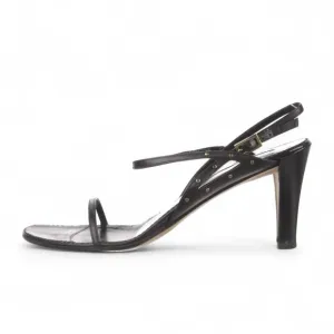 Gucci Black Leather Studded Strappy Slingback Sandal HeelsWomen's Size 9.5B