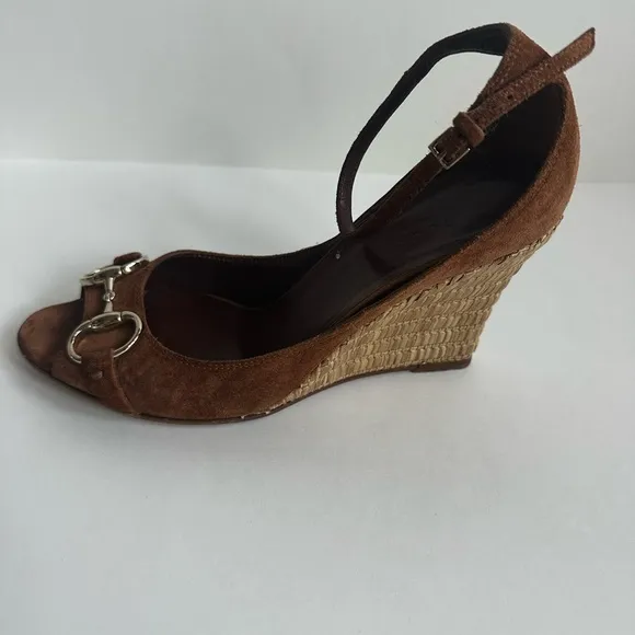 Gucci Horsebit Wedge Sandals