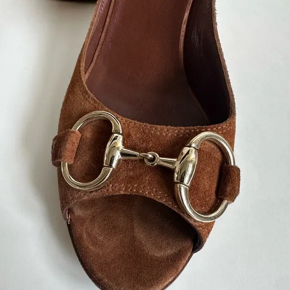 Gucci Horsebit Wedge Sandals