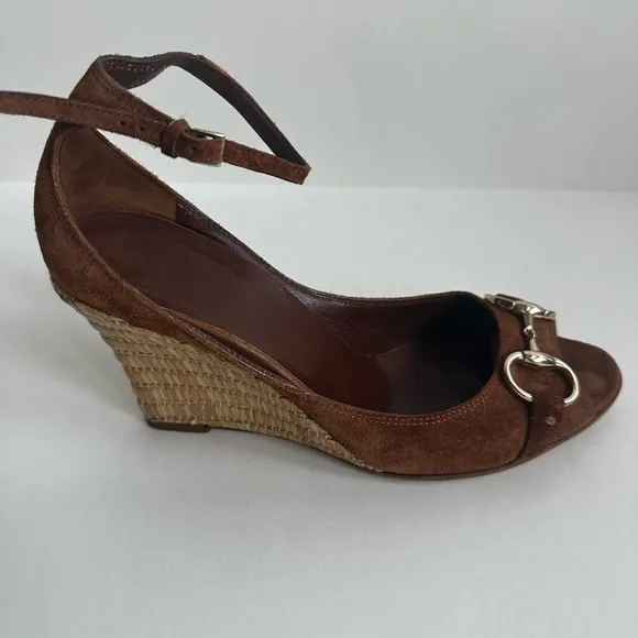 Gucci Horsebit Wedge Sandals