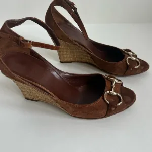Gucci Horsebit Wedge Sandals