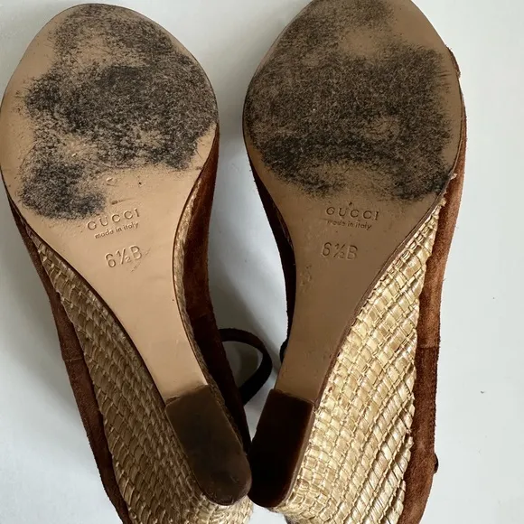 Gucci Horsebit Wedge Sandals