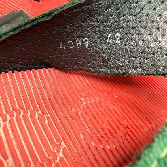 Gucci Sherry Line Mens Size 42 EU 9.5 US Red &amp; Green Thong Sandals