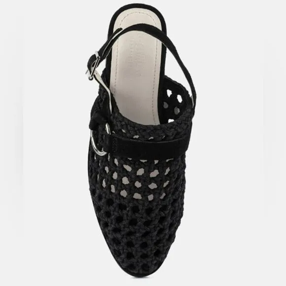 [H109] RAG &amp; CO [ROSALIE] Black Block Heeled Sandal, Size 7
