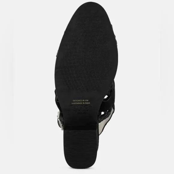 [H109] RAG &amp; CO [ROSALIE] Black Block Heeled Sandal, Size 7