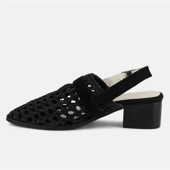 [H109] RAG &amp; CO [ROSALIE] Black Block Heeled Sandal, Size 7