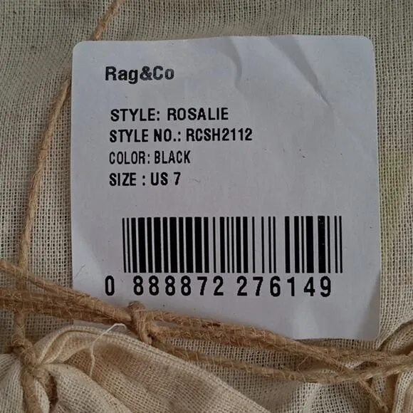 [H114] RAG &amp; CO [ROSALIE] Black Block Heeled Sandal, Size 7