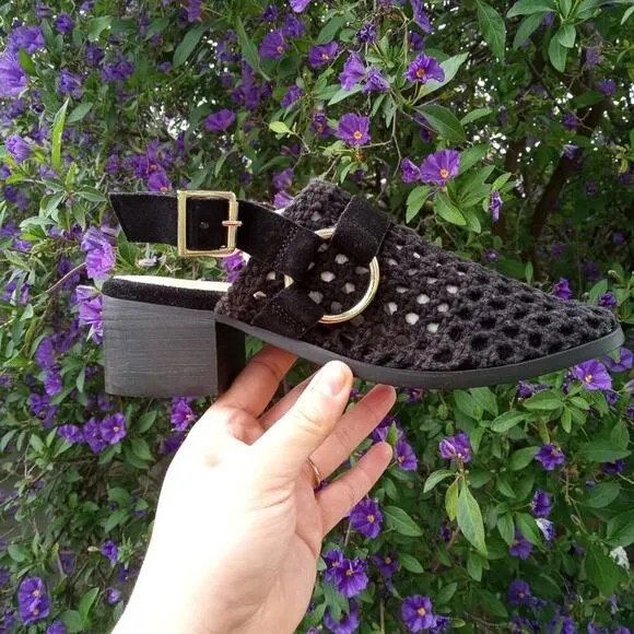 [H124] RAG &amp; CO [ROSALIE] Black Block Heeled Sandal, Size 6
