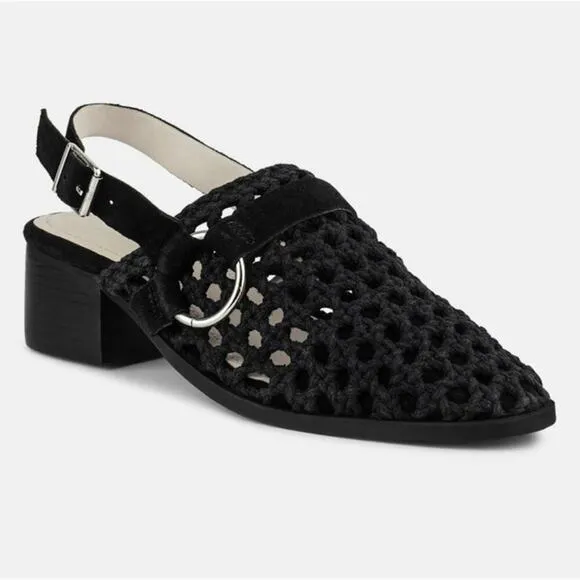 [H125] RAG &amp; CO [ROSALIE] Black Block Heeled Sandal, Size 6