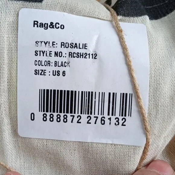 [H125] RAG &amp; CO [ROSALIE] Black Block Heeled Sandal, Size 6