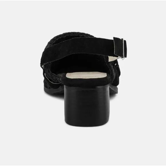 [H125] RAG &amp; CO [ROSALIE] Black Block Heeled Sandal, Size 6