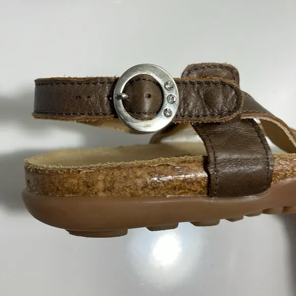 Haflinger women’s Size EUR 38 brown leather sling back sandals. Made in Germany.