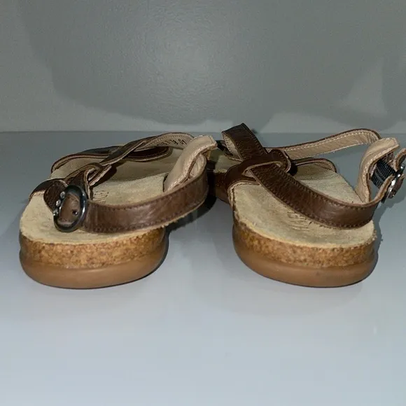 Haflinger women’s Size EUR 38 brown leather sling back sandals. Made in Germany.
