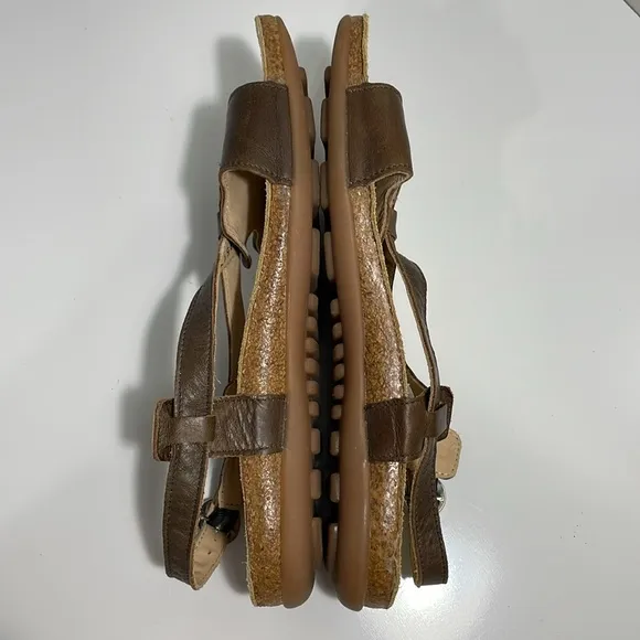 Haflinger women’s Size EUR 38 brown leather sling back sandals. Made in Germany.
