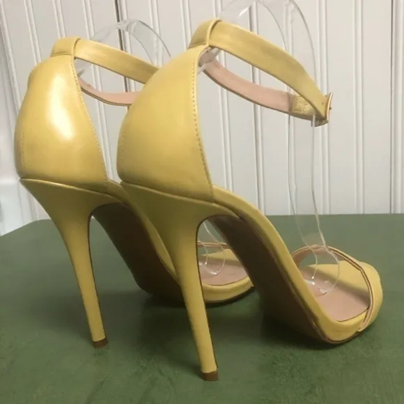 Halston Heritage Angie Ankle Strap Heels Lemonade
