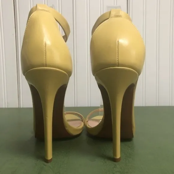 Halston Heritage Angie Ankle Strap Heels Lemonade