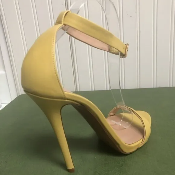 Halston Heritage Angie Ankle Strap Heels Lemonade