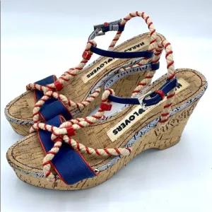 Harajuku Lovers Nautical Rope Wedge Sandals