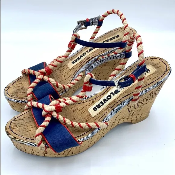 Harajuku Lovers Nautical Rope Wedge Sandals